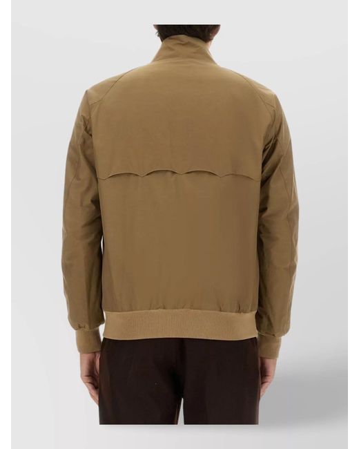 Baracuta Brown Cotton Blend Lightweight Zip Harrington Jacket for men