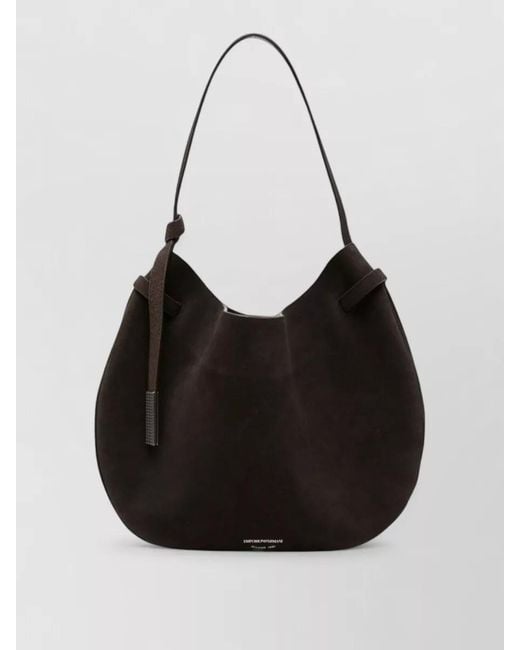 Emporio Armani Black Leather Bucket Bag Casual Style
