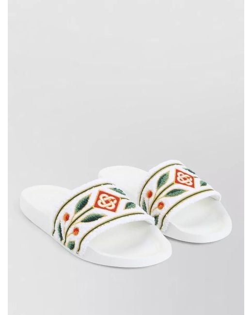 Casablanca White Terry Slip-On Sandals for men