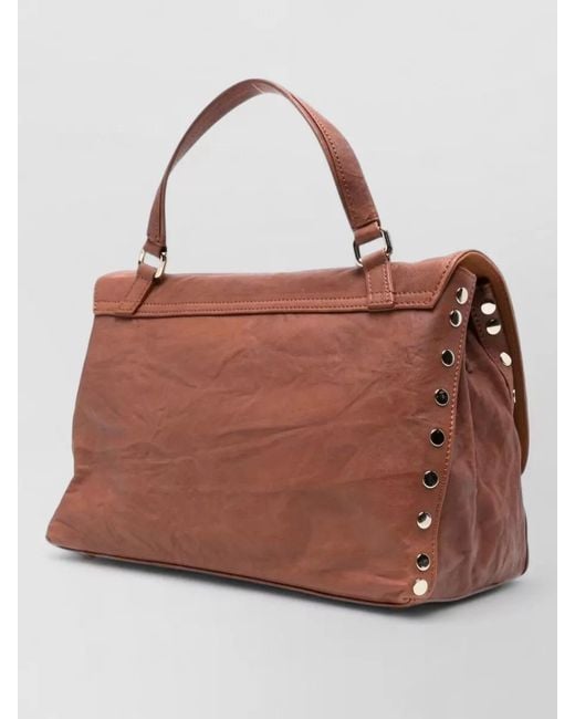 Zanellato Brown Officina Leather Shoulder Bag Adjustable Strap