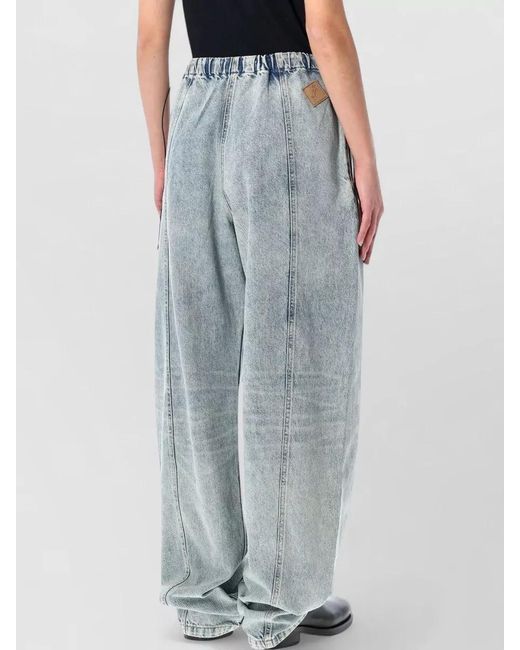 Haikure Blue Denim High-Rise Wide-Leg Trousers