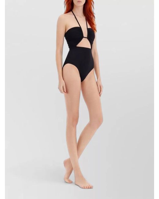 Rick Owens Black Cutout One-Piece Swimsuit
