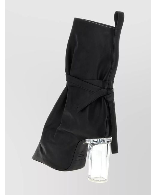 Rick Owens Black Leather Ankle Boots
