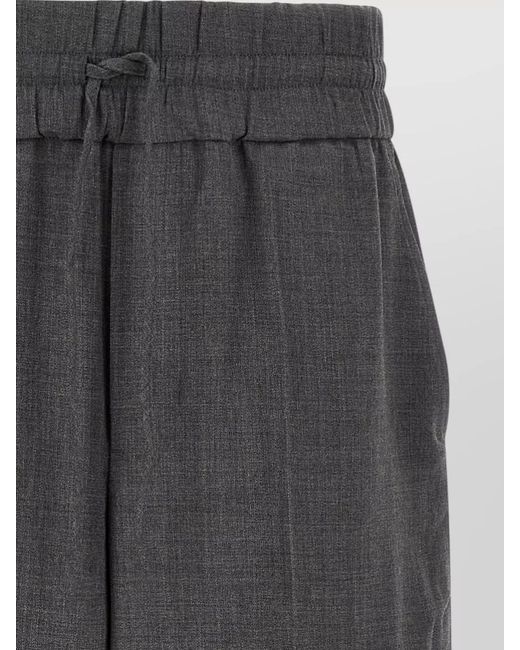 AMI Gray Wool Shorts Relaxed Fit Side Pockets for men
