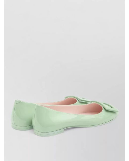 Roger Vivier Green Leather Ballerina Shoes