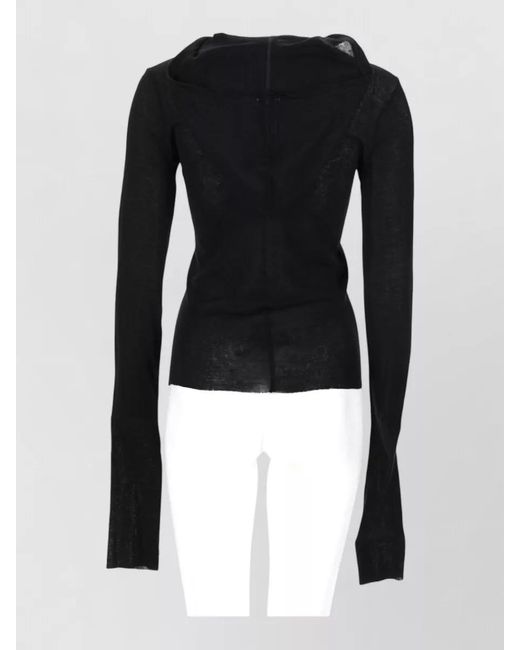 Rick Owens Black Cotton Loungewear Top