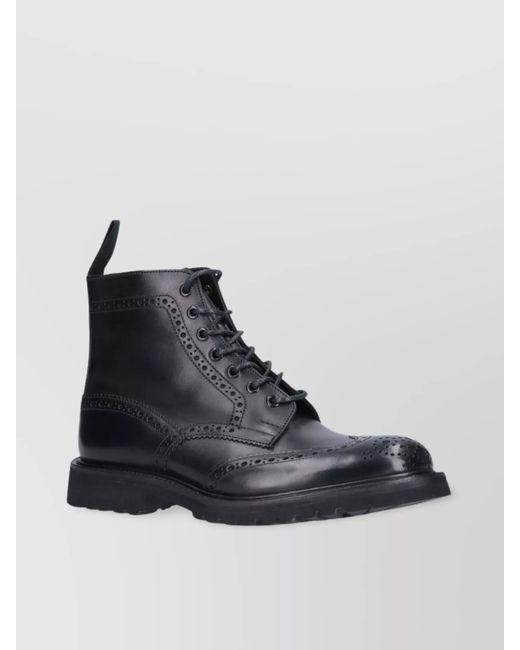 Tricker's Blue Leather Ankle Boots for men