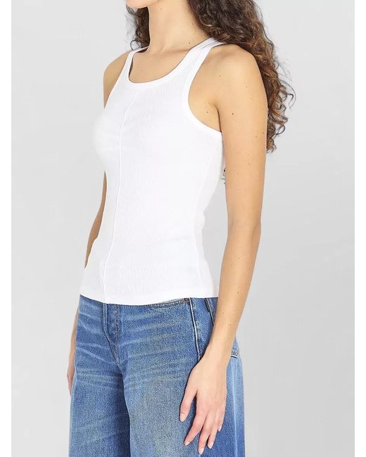 Alaïa White Darts Tank Top