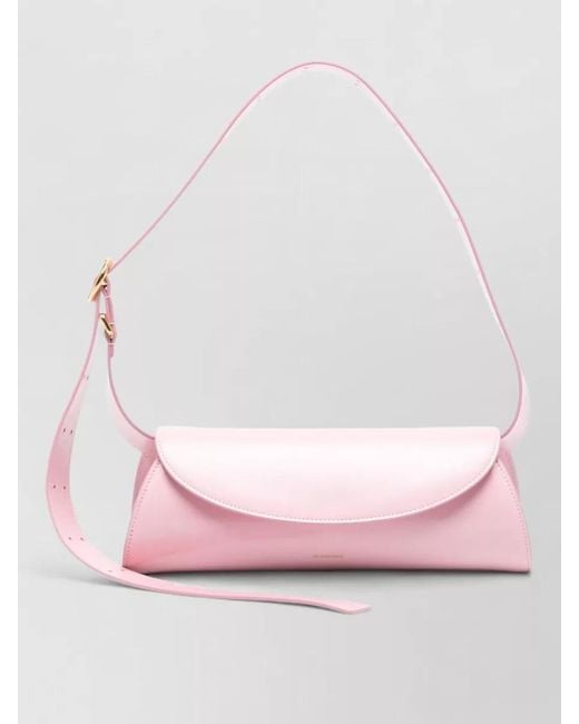 Jil Sander Pink Cannolo Small Leather Belt Bag Rectangular