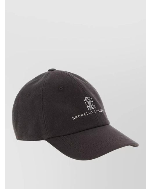 Brunello Cucinelli Gray Logo Baseball Cap Curved Visor for men