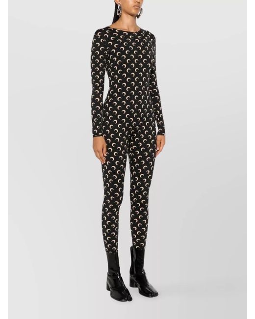 MARINE SERRE Black Moon Printed Catsuit