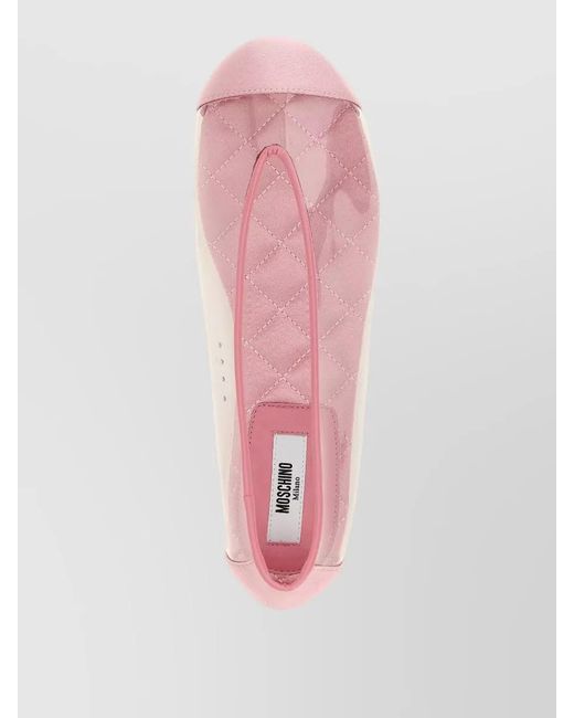 Moschino Pink Pvc Ballet Flats Round Toe Design