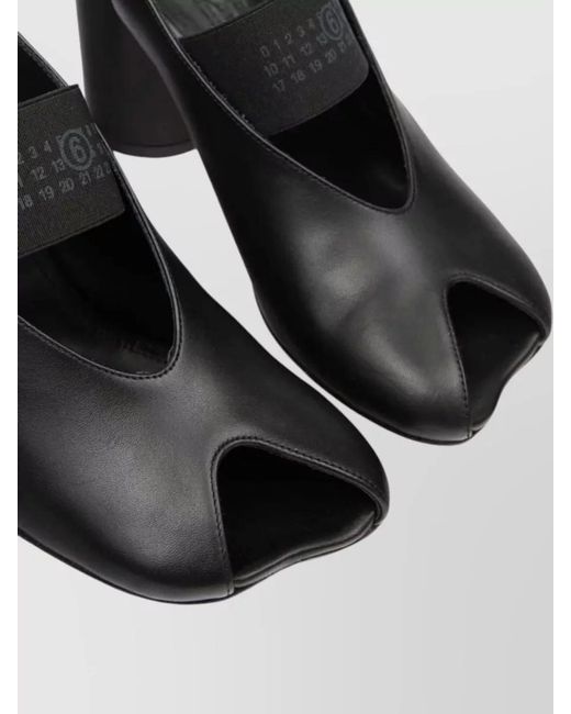 MM6 by Maison Margiela Black Slingback Sandals Open Toe Block Heel