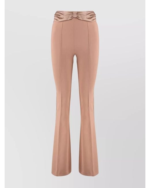 Elisabetta Franchi Multicolor Flared Trousers Featuring Bow Detail
