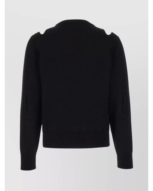 Jil Sander Blue Wool Sweater With Cut-Out Shoulders And Sleeves for men