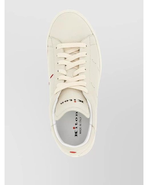 Kiton Natural Deer Leather Low-Top Sneakers for men