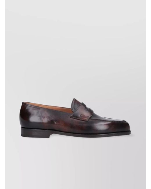 John Lobb Brown Leather Loafers for men