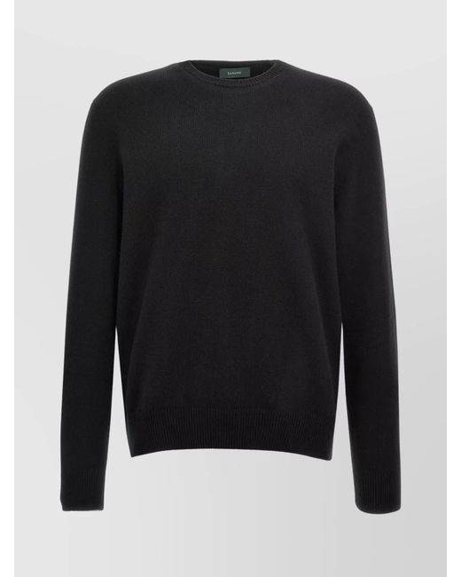 Zanone Black Virgin Wool Crewneck Sweater for men