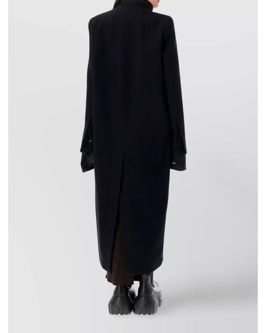 Rick Owens Blue Wool Double-Breasted Fitted Coat
