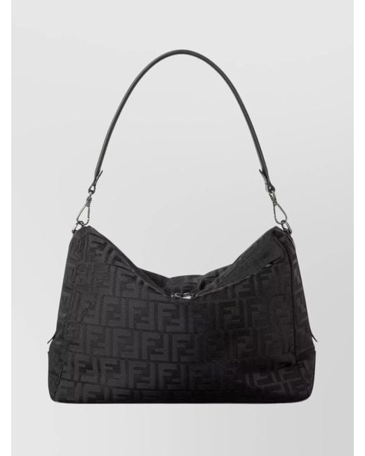 Fendi Black Shoulder Bag With Adjustable Strap And Metal Hardware