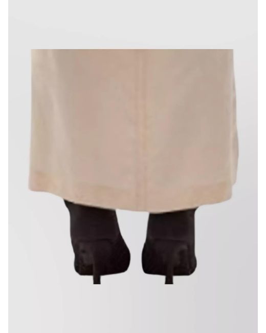 Blugirl Blumarine Natural Long Open Front Coat With Shawl Collar