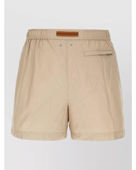 Zegna Natural Swim Shorts Beachwear Back Pocket Eyelets for men