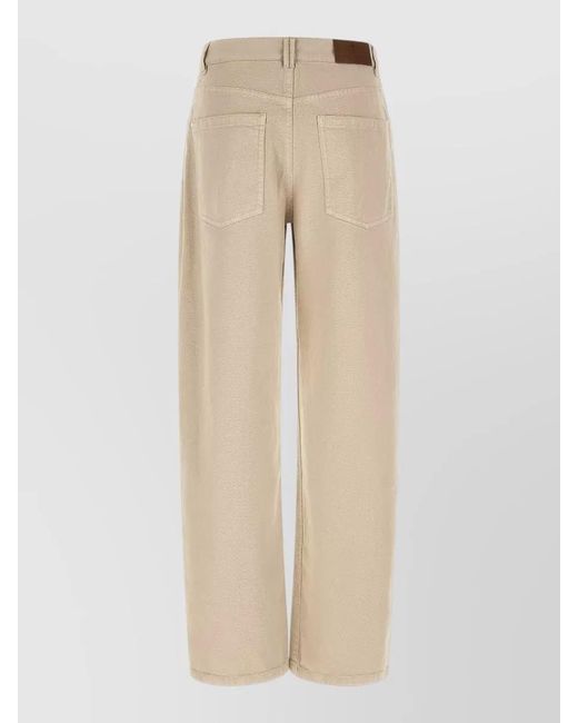 Brunello Cucinelli Natural Garment Dyed Wide Leg Jeans