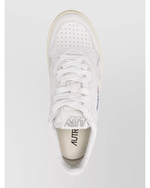 Autry White Leather Medalist Low-Top Sneakers