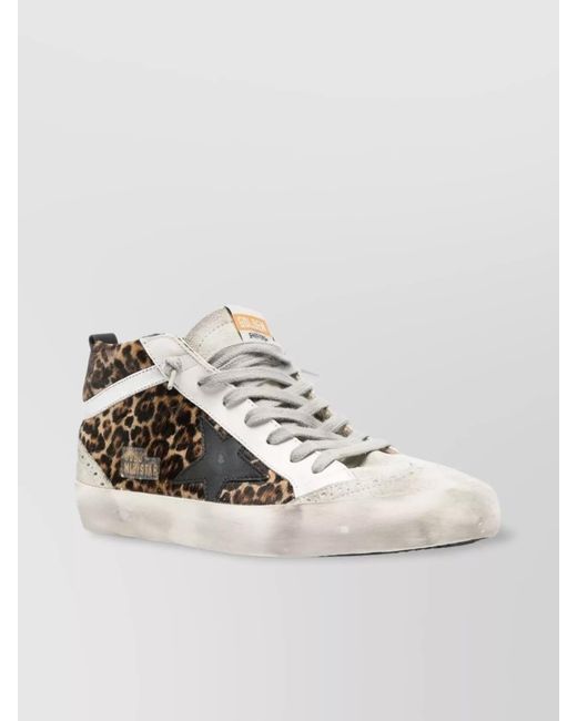 Golden Goose Deluxe Brand Multicolor Leather Leopard-Print High-Top Sneakers