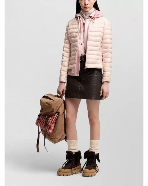 Moncler Natural Short Hooded Down Jacket Packable Design