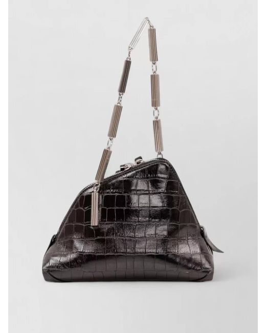 The Attico Black Devon Leather Clutch Bag
