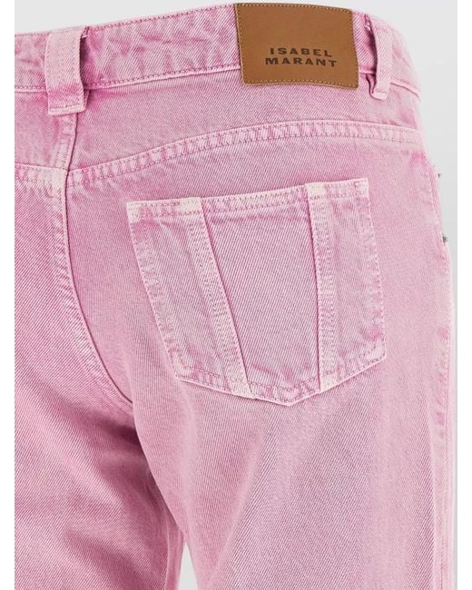 Isabel Marant Pink Denim Straight-Leg Jeans