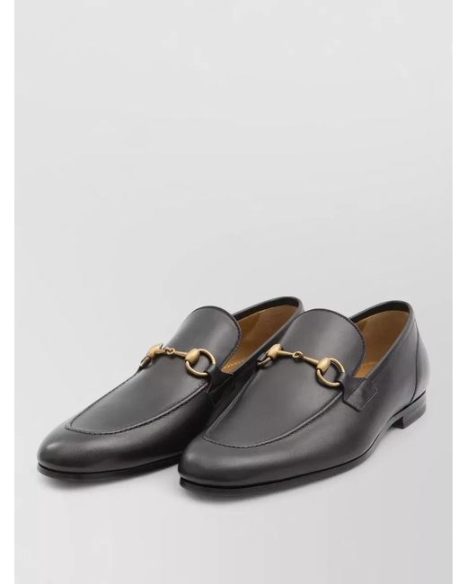 Gucci Gray Leather Loafers for men