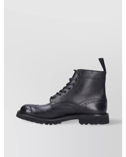 Tricker's Blue Leather Ankle Boots for men