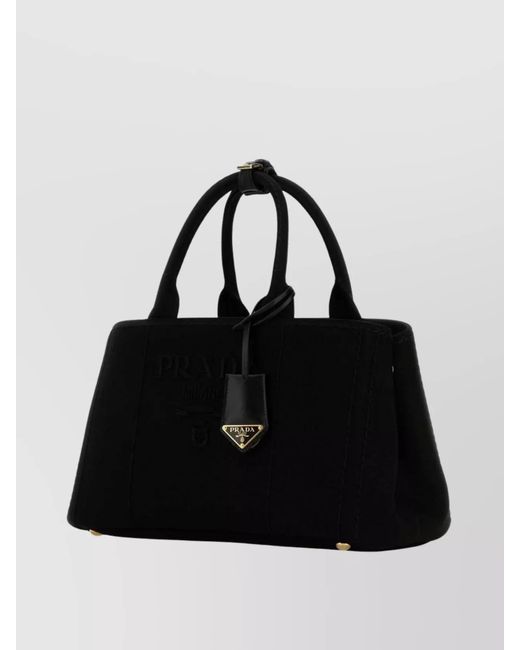 Prada Black Canvas Shoulder Bag