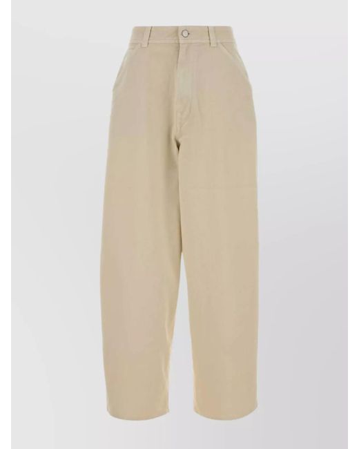Lemaire Natural Cotton Wide-Leg Cropped Trousers