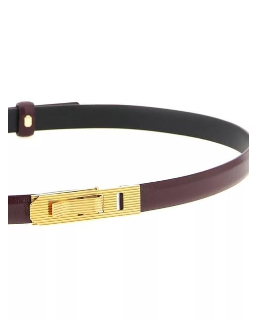 Alberta Ferretti Gray Belt Two Tone Striped Buckle Design