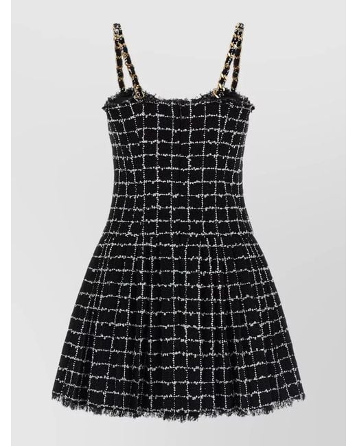 Balmain Black Tweed Mini Dress