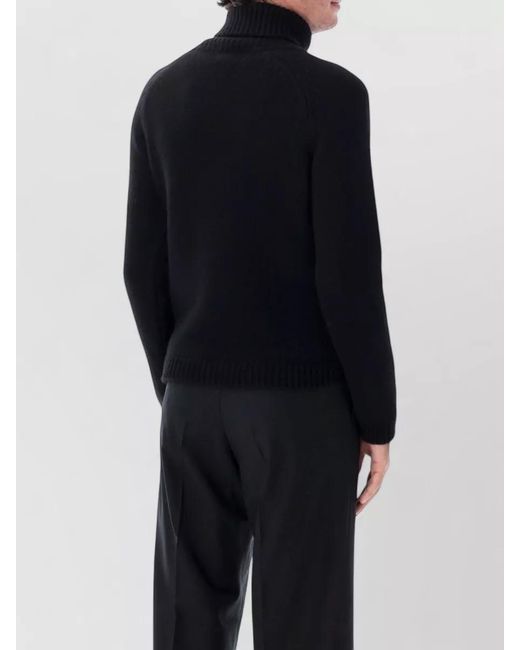 Tom Ford Blue Cashmere Wool Mohair Ribbed Roll-Neck Jumper for men