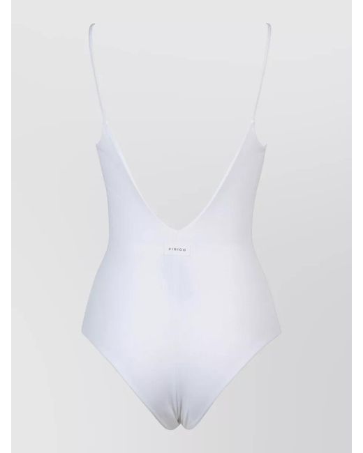 Fisico White Cut Out One Piece Deep V Back