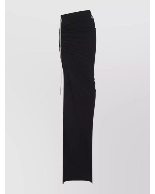 Moncler Black Cotton Draped Wrap Maxi Skirt
