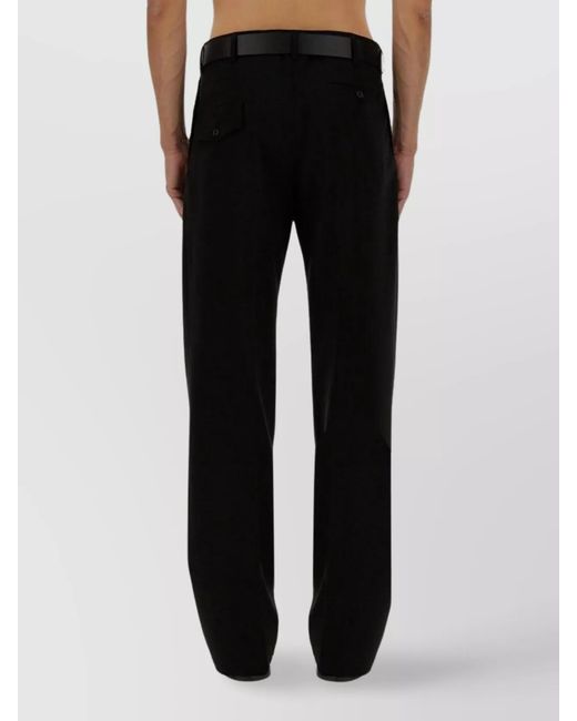 Moschino Black Virgin Wool Regular-Fit Trousers for men