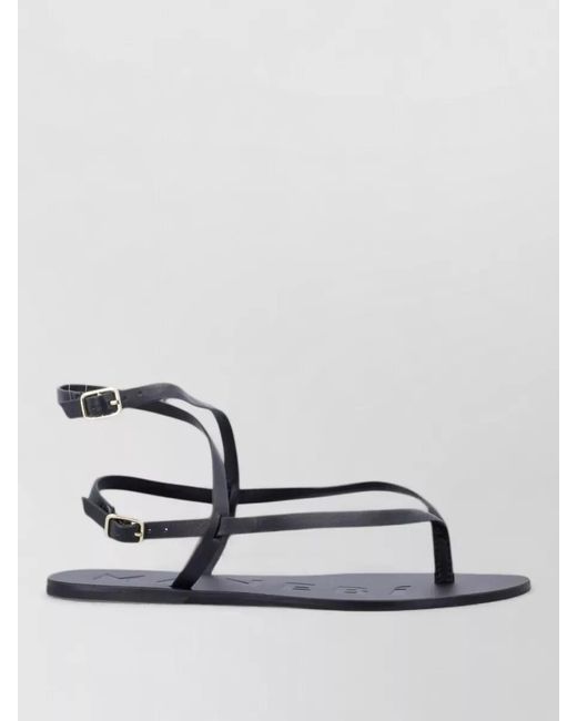 Manebí Multicolor Leather Thong Sandals Flat Sole Strappy
