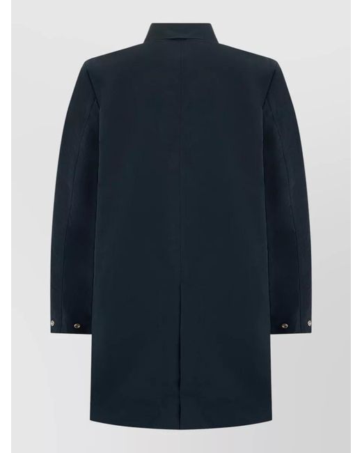 K-Way Blue Poirol Cotton Blend Long Jacket for men