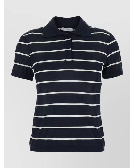 Max Mara Blue Polo Shirt Bellico Silk