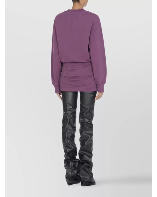 The Attico Purple Cotton Pleated Mini Dress