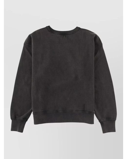 Isabel Marant Black Cotton Blend Logo Print Sweatshirt