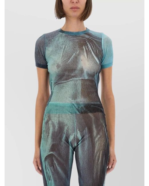 Jean Paul Gaultier Blue Mesh Water Print Baby T-Shirt