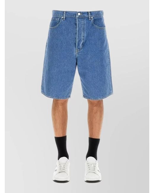 KENZO Blue Denim Bermuda Shorts Himawari Belt Loops for men