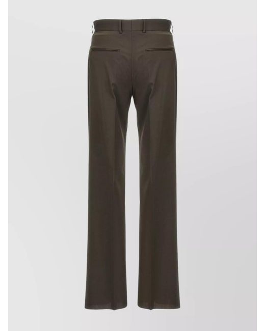 Fendi Gray Wool Regular-Fit Trousers for men